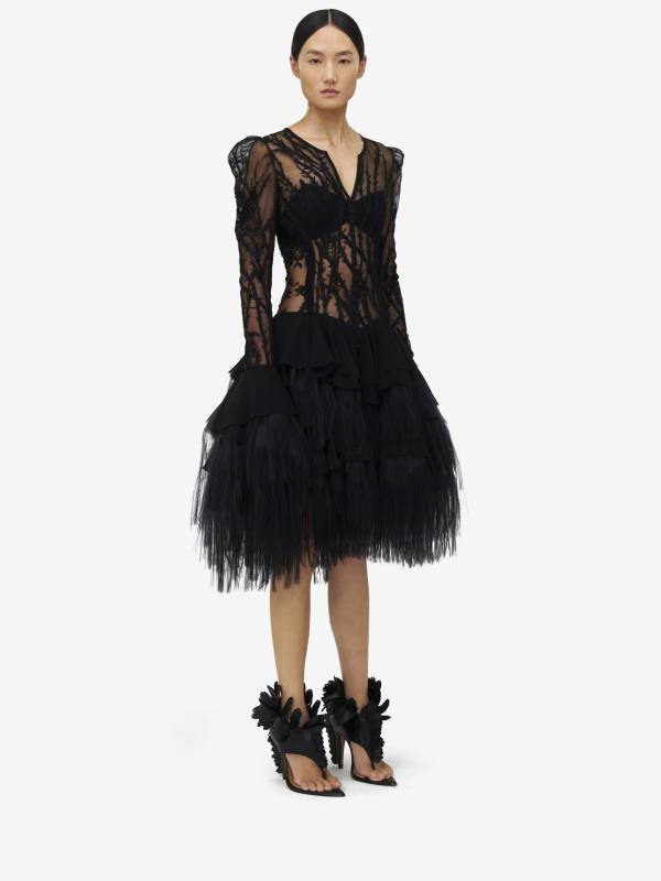 ALEXANDER MCQUEEN - Hawthorn Embroidery Mini Dress - Item 832071QZAOW1000